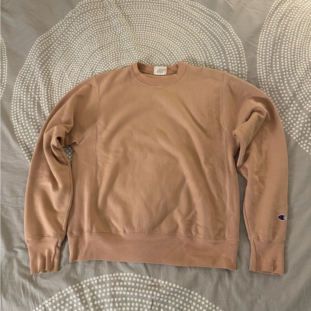 Champion Reverse Weave Crew Neck Sweatshirt - Light Pink - Size Small